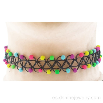 Mujeres moda collar Multi indio perlas gargantilla Tattoo